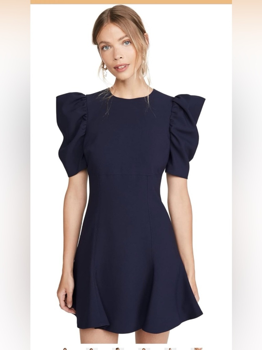 Likely navy Puff-Sleeve Fit & Flare Dress - Picture 6 of 16